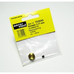 Aero-Naut Hexagonal Shaft Insert 3,17mm Brass for Locking Screws M3