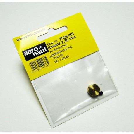 Aero-Naut Hexagonal Shaft Insert 2,3mm Brass for Locking Screws M3