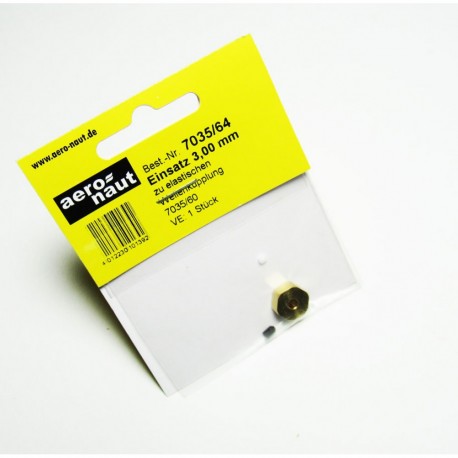 Aero-Naut Hexagonal Shaft Insert 3mm Brass for Locking Screws M3