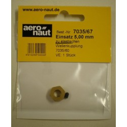 Aero-Naut Hexagonal Shaft Insert 5mm Brass for Locking Screws M3