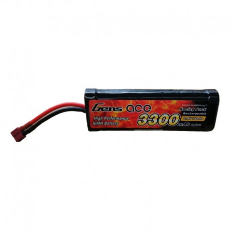 Gens Ace 3300mAh 8.4V 7-Cell NiMH Hump Battery Pack with T plug
