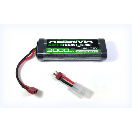 Absima NiMH 7.2V 3000 mAh (T-Plug + Tamiya Adaptor)