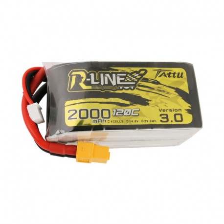 Tattu R-Line Version 3.0 2000mAh 14.8V 120C 4S1P Lipo Battery Pack with XT60 Plug