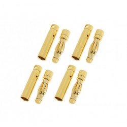 G-Force Connector 4,0mm Gold Plated Long Male + Female (4 Pairs)