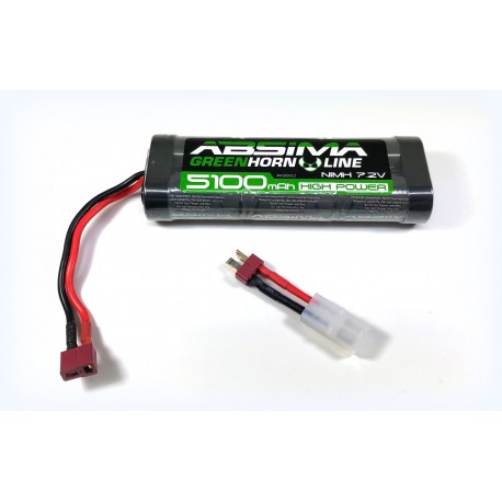 Absima NiMH 7.2V 5100 mAh (T-Plug + Tamiya Adaptor)