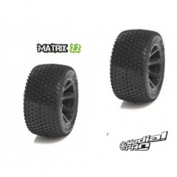 Medial Pro Tires Matrix 2.2 Mounted on Cyclon 2.2 Black Wheels (2 Pcs)