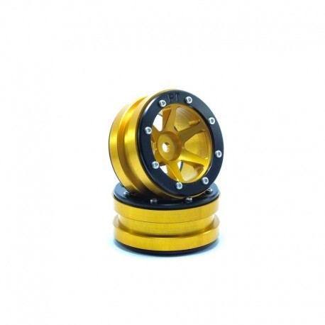 Metsafil Beadlock Wheels PT-Slingshot Gold/Black 1.9 (2 pcs)