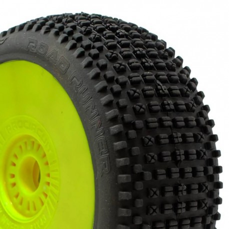 Procircuit Pneu 1/8 Buggy Road Runner P3 (Medium) Pré-Montado Amarelo (2Pcs)