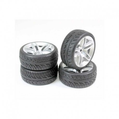 Absima Wheel Set Onroad "10 Spoke / Profile" Silver 1:10 (4 pcs)