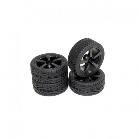 Absima Wheel Set Onroad "5 Spoke / Profile" Black 1:10 (4 pcs)