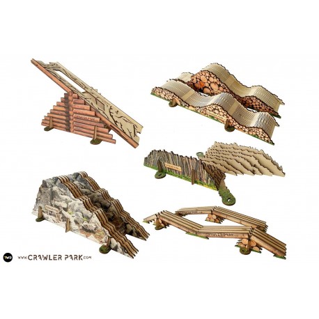 Toys WD Kit of 5 Obstacles for 1/24 1/18 RC Crawler Park Circuit
