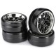 Absima Set Pneus e Jantes Drift LP Profile B" 1/10 Preto/Cromado (4 pcs)