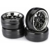 Absima Set Pneus e Jantes Drift LP Profile B" 1/10 Preto/Cromado (4 pcs)