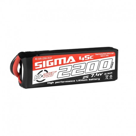 RC Plus Bateria Li-Po Sigma 45C 2200 mAh 2S1P 7.4V XT-60
