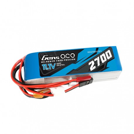 Gens Ace 2700mAh 11.1V TX 3S1P Bateria Lipo com Futaba/JST-XHR/JST-SYP