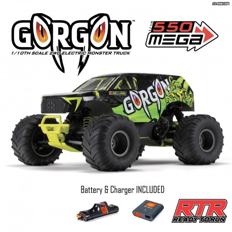 ARRMA 1/10 Gorgon 2WD RTR Brushed Monster Truck Yellow