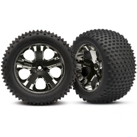 Traxxas 3770A Alias Tires, All-Star 2.8" Black Chrome Wheels