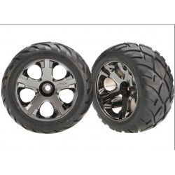 Traxxas 3777A Anaconda Tires & All-Star black chrome wheels
