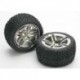 Traxxas 5573 Victory Tires, Twin-spoke Chrome Wheels Nitro Rear