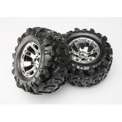 Traxxas 5673 Canyon AT Tires with Geode Chrome Wheels