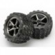 Traxxas 7174A Gemini Black Chrome wheels &Talon Tires