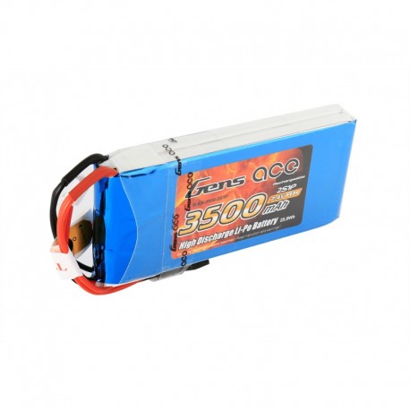Gens Ace 3500mAh 7.4V RX 2S1P Lipo Battery Pack / RX/ TX